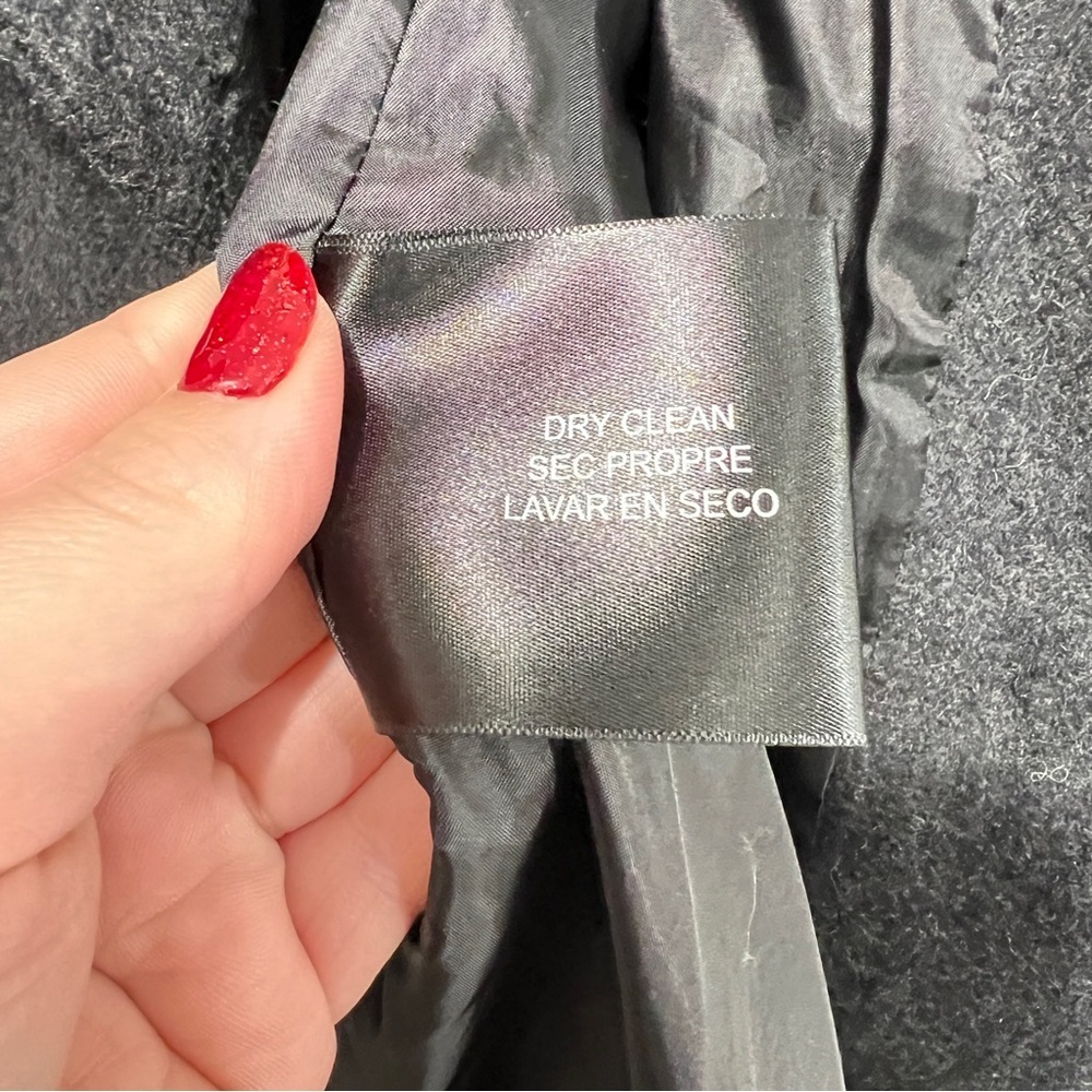 Michael Kors Double Breasted Pea Coat Charcoal Grey Size Medium Preppy Luxury - Picture 8 of 14